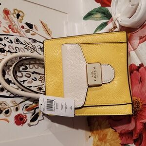 Coach Cream and White Handbag